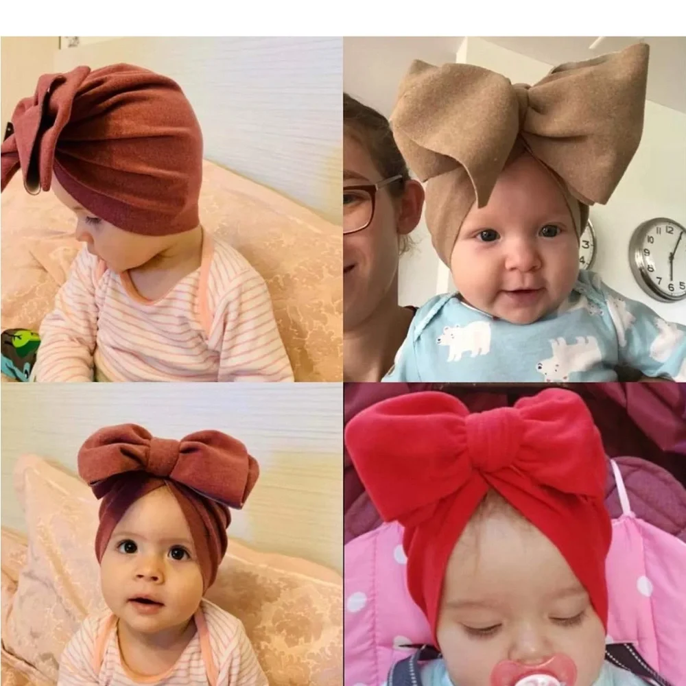 Baby Girl Bow Turban and Bandana Bib Set - Picture 6 of 9